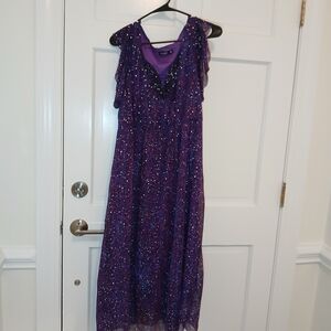 SHEIN Purple Glitter Maxi Dress